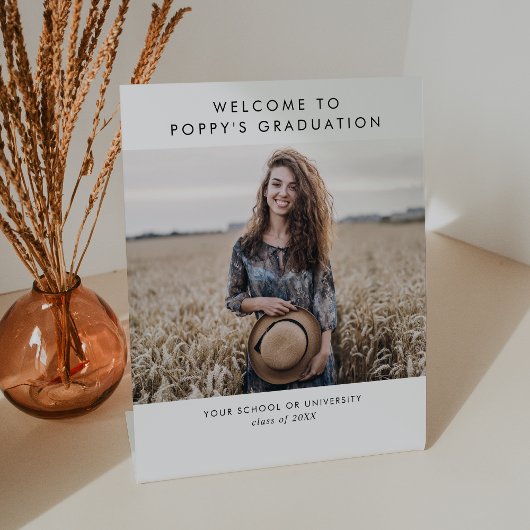 Signe De Table Typographie Chic Photo Graduation Party Bienvenue