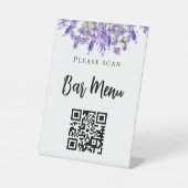 Signe De Table Typographie code QR menu bar Lavande (Recto)