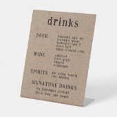 Signe De Table Typographie manuscrite décontractée Kraft (Recto)