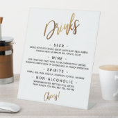 Signe De Table Typographie manuscrite or simple Menu "Boissons" (In SItu)