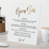 Signe De Table Typographie Manuscrite Simple Or Menu Bar Ouvert (In SItu)