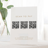 Typographie Or Chic Business QR Code Scan pour pay