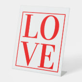 SIGNE DE TABLE TYPOGRAPHIE ROUGE D'AMOUR TEXTE DE LA SAINT-VALENT (Recto)