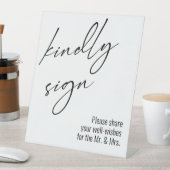 Signe De Table Typographie "Signature aimable" d'écriture manuscr (In SItu)