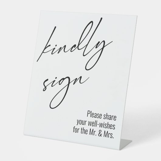 Signe De Table Typographie "Signature aimable" d'écriture manuscr (Recto)