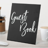 Signe De Table Typographie simple Livre d'invité noir (In SItu)