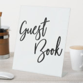 Signe De Table Typographie simple Livre d'invité noir et blanc (In SItu)