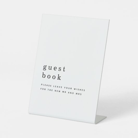 Signe De Table Typographie simple Noir blanc Mariage du livre d'h (Recto)