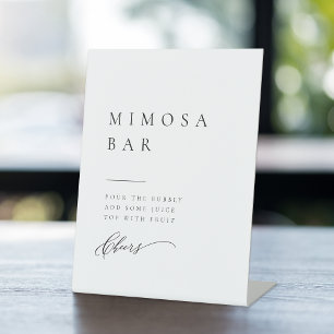 Signe De Table Typographie Simplement Élégante Moderne Bar Mimosa