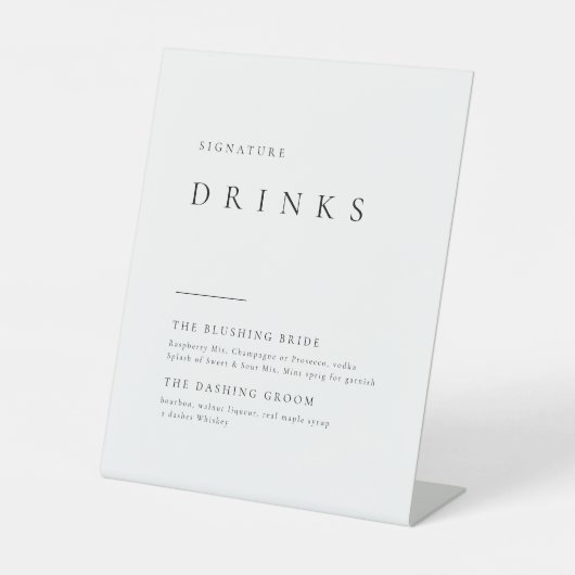 Signe De Table Typographie Simplement Élégante Signature moderne (Recto)