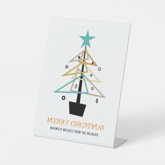 Signe De Table Un Arbre De Noël Rétro Et Quirinal Fête Du Mi Sièc (Recto)