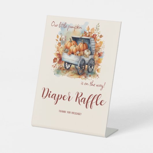 Signe De Table Un Baby shower Automne Un Peu Citrouille | Neutre (Recto)