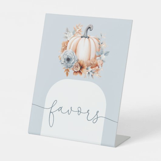 Signe De Table Un Baby shower D'Automne Un Peu Citrouille (Recto)