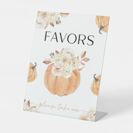 Signe De Table Un Baby shower D'Automne Un Peu Citrouille (Recto)