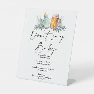 Signe De Table Un bébé brasse du Baby shower Ne dites pas Baby