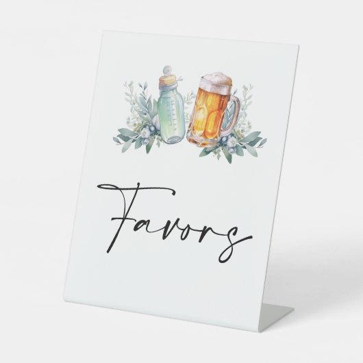 Signe De Table Un Bébé Brasse Les Faveurs Du Baby shower (Recto)