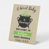 Signe De Table Un Bébé Doux Brasse Le Baby shower D'Halloween (Recto)