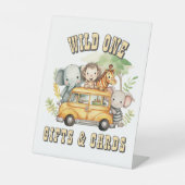 Signe De Table Un garçon sauvage anniversaire animaux safari (Recto)