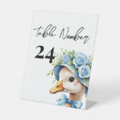 Signe De Table Un garçon une oie sotte numéro de table (Recto)