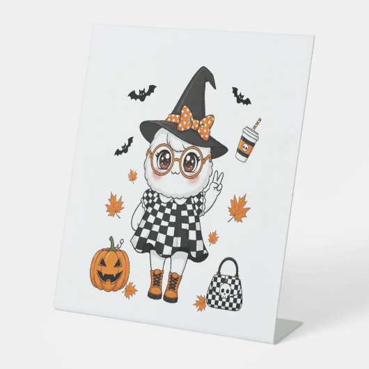 Signe De Table Un joli fantôme d'Halloween (Recto)