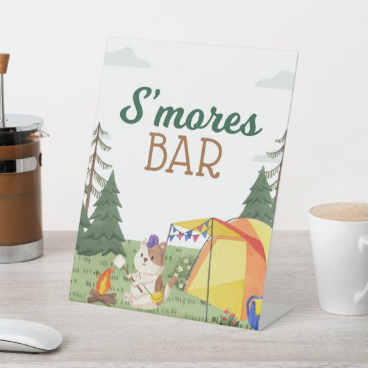 Signe De Table Un Joyeux Camper Anniversaire Camping S'mores Bar (In SItu)
