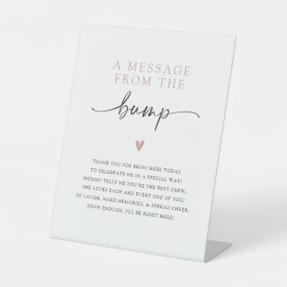 Signe De Table Un message du Baby shower minimaliste de bosses