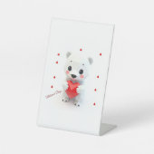 Signe De Table Un mignon jeune ours Saint Valentin (Recto)