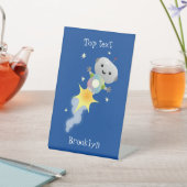 Signe De Table Un mignon robot volant dans l'espace dessin animé (In SItu)