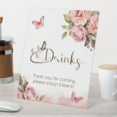 Signe De Table Un Petit Baby shower À Papillons Boit Un Piège (In SItu)