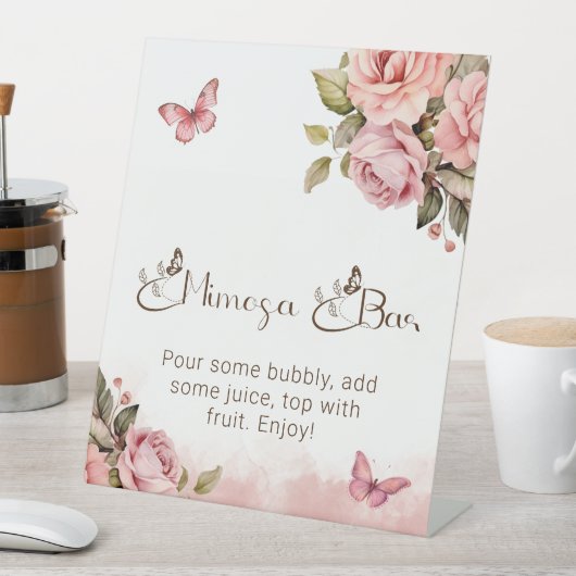 Signe De Table Un petit Baby shower à papillons Mimosa Bar (In SItu)