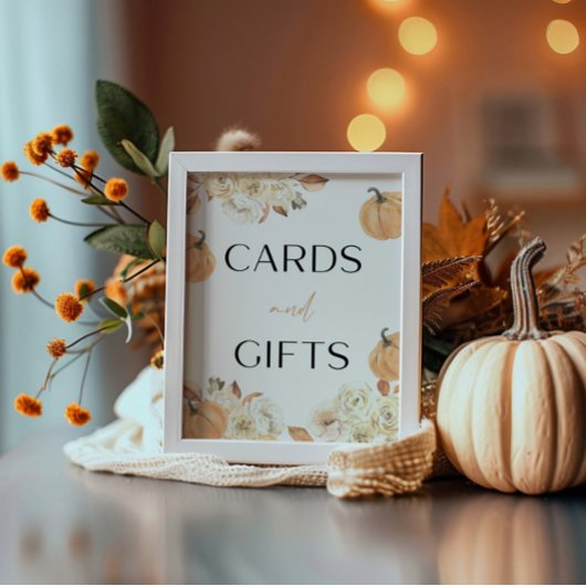 Signe De Table Un Petit Citrouille Automne Cartes De Baby shower 