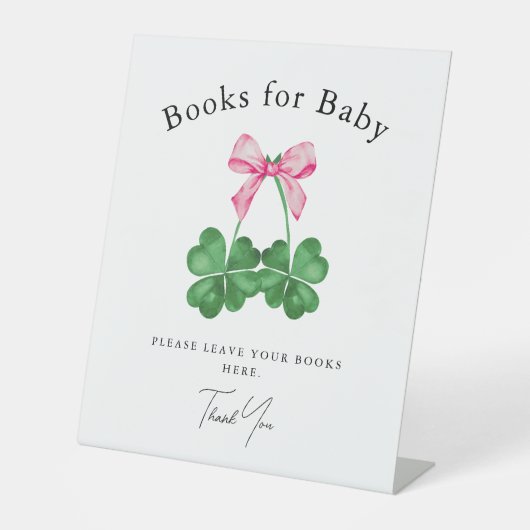 Signe De Table Un peu de chance Charm Shamrock Livres pour Baby S (Recto)