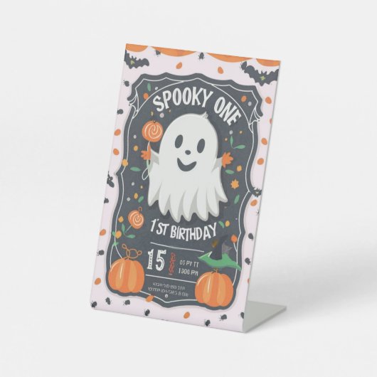 Signe De Table Un premier anniversaire Halloween effrayant 🎃👻 (Recto)