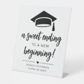 Signe De Table Un Sucré Se Terminant Par Un Nouveau Début Noir Bl (Recto)