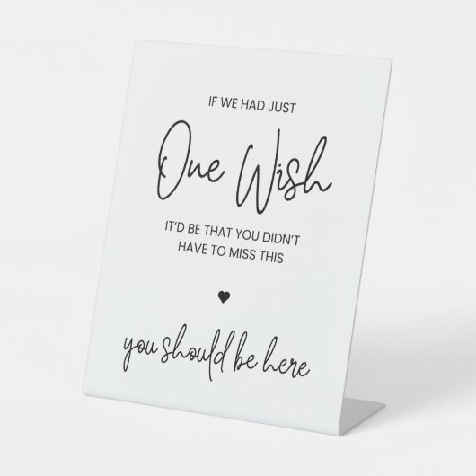 Signe De Table Un voeu | Symbole commémoratif pour Mariages et év (Recto)