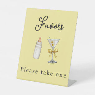 Signe De Table Une Baby Shower Tini One Jaune Favors Martini