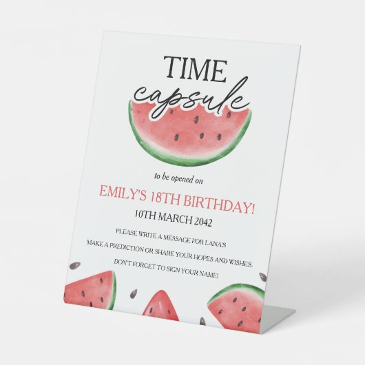 Signe De Table Une Capsule Melon Watermelon Time Capsule (Recto)