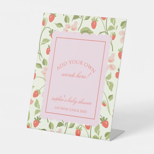 Signe De Table Une fille sucrée aux baies est sur le chemin des m (Recto)