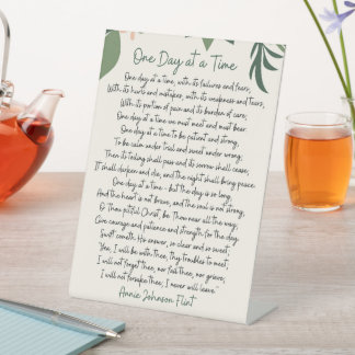 Signe De Table Une journée à la fois Annie Johnson Flint Carte po