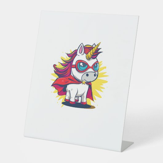Signe De Table Unicorne cool avec Superhero Cape Costume Long Sle (Recto)