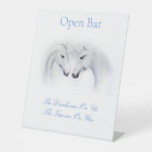Signe De Table Unicornes blanches Love Couple Open Bar (Recto)