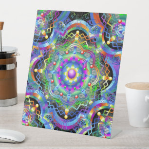 Signe De Table Univers Mandala Couleurs Psychédéliques