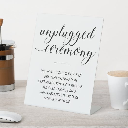 Signe De Table Unplugged Ceremony Elegant Script Mariage (In SItu)