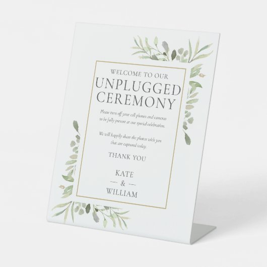 Signe De Table Unplugged Ceremony Greenery Mariage (Recto)