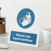Signe De Table Utiliser le désinfectant à main (In SItu)