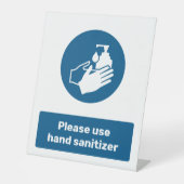 Signe De Table Utiliser le désinfectant à main (Recto)