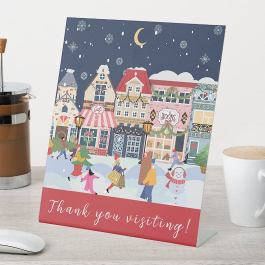 Signe De Table Vacances d'affaires Ville de Noël Whimsy Merci (In SItu)