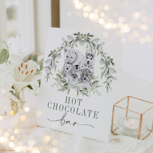 Signe De Table Vacances d'hiver Animaux artistiques Chocolat chau