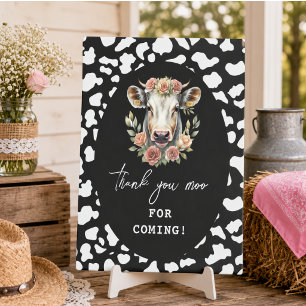 Signe De Table Vache Sainte Je Suis Une Cow-Girl 1er Anniversaire