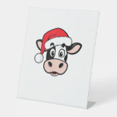 Signe De Table Vaches de Noël Père Noël mignonne Noël Heifer Fill (Recto)